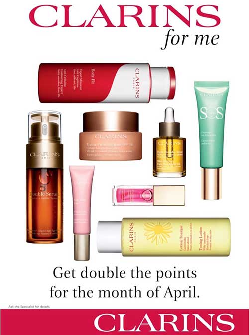 April Clarins points offer