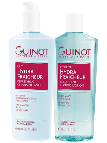 Double Size Guinot Lait Hydra Fraicheur Cleansing Milk & Hydra Fraicheur Toning Lotion